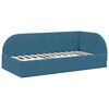 vidaXL Cadre de lit d'angle avec matelas 2 pcs Bleu Velours