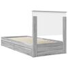 vidaXL Lit de Rangement Gris Sonoma 90 x 200 cm Bois d'ing&eacute;nierie