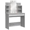 vidaXL Coiffeuse avec lumi&egrave;res LED sonoma gris 96x40x142 cm