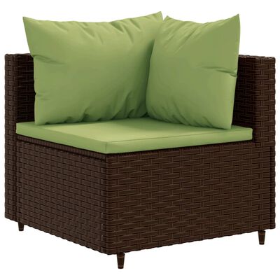 vidaXL Salon de jardin 6 pcs avec coussins Marron Résine tressée