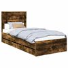 vidaXL Cadre de lit avec tiroir Ch&ecirc;ne fum&eacute; 75 x 190 cm Bois Ing&eacute;nierie