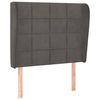 vidaXL T&ecirc;te de lit avec oreilles Gris fonc&eacute; 103x23x118/128 cm Velours