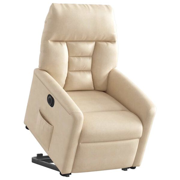 vidaXL Fauteuil inclinable &eacute;lectrique beige tissu microfibre