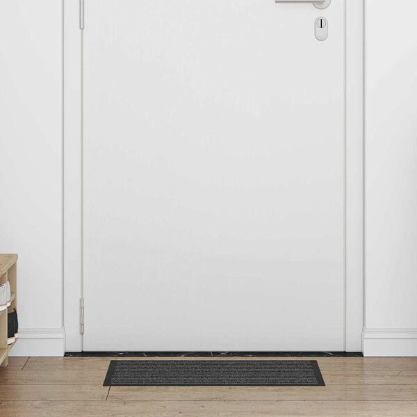 vidaXL Tapis d'entrée Noir et gris 40 x 60 cm Polypropylène et PVC