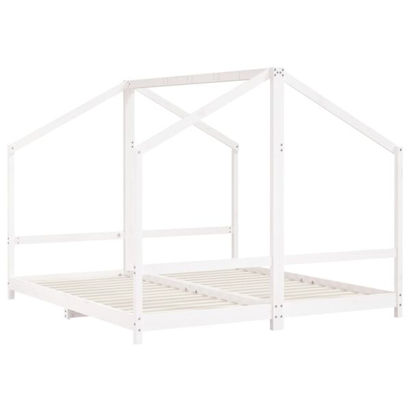 vidaXL Cadre de lit d'enfant blanc 2x(90x200) cm bois de pin massif