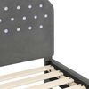 vidaXL Cadre de lit pour enfants avec t&ecirc;te de lit Gris fonc&eacute; Velours