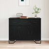 vidaXL Buffet avec tiroir Ch&ecirc;ne noir 97 x 32,5 x 74,5 cm