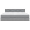 vidaXL Lit avec rangement et LED Gris clair 200 x 200 cm Polyester