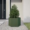 vidaXL Jardini&egrave;re vert olive hexagone 69x60x45 cm acier
