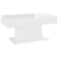 vidaXL Table basse blanc brillant 96x50x45 cm bois d'ingénierie