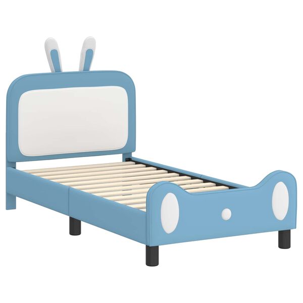 vidaXL Cadre de lit pour enfants avec tête de lit Bleu 80 x 160 cm PU