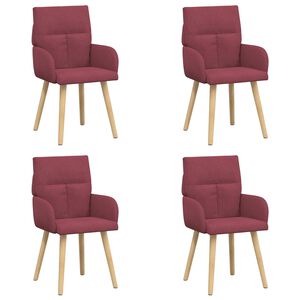 vidaXL Chaises de salle &agrave; manger 4 pc Tissu Bordeaux 60 x 56 x 96 cm