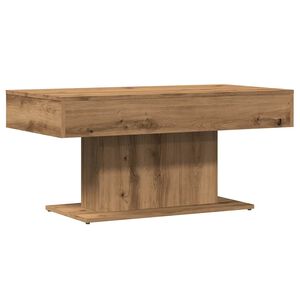 vidaXL Table basse artisanale en ch&ecirc;ne massif 96 x 50 x 45 cm