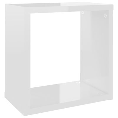 vidaXL Étagères cube murales 4 pcs Blanc brillant 26x15x26 cm