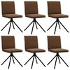 vidaXL Chaises &agrave; manger lot de 6 marron similicuir daim