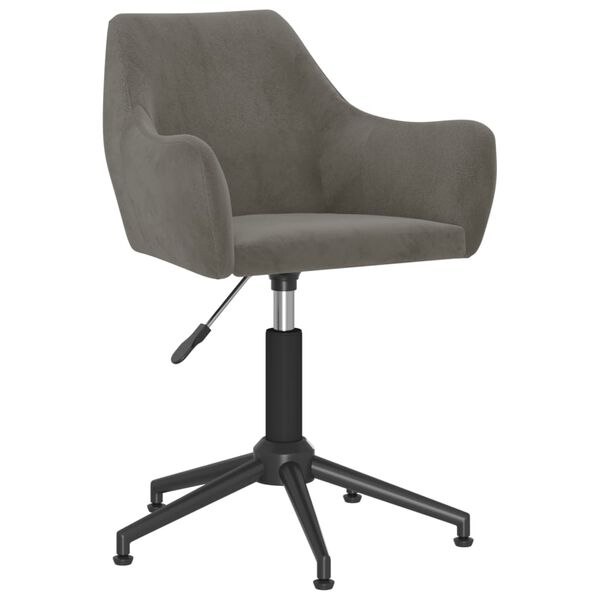 vidaXL Chaise pivotante de bureau Gris fonc&eacute; Velours
