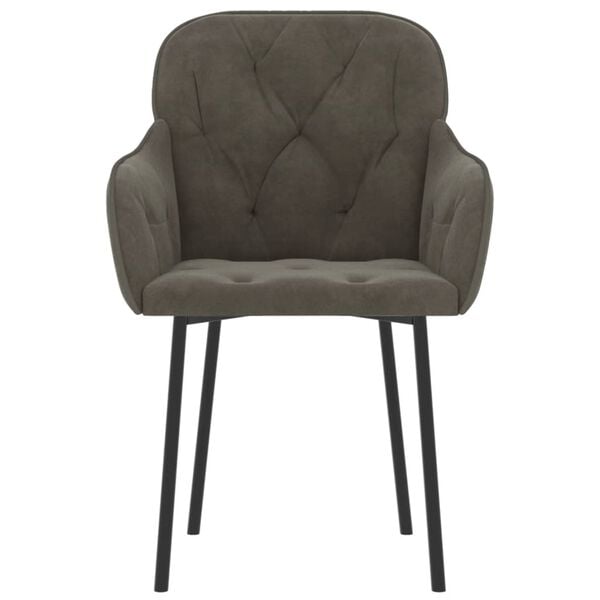 vidaXL Chaises à manger lot de 2 Gris foncé Velours