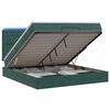 vidaXL Lit coffre avec matelas et LED Vert fonc&eacute; 140 x 190 cm Velours