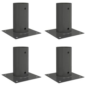 vidaXL Ancre ronde au sol 4 pi&egrave;ces Anthracite 15 x 15 x 15 cm m&eacute;tal