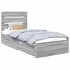 vidaXL Cadre de lit Gris Sonoma 100 x 200 cm Bois d'ing&eacute;nierie