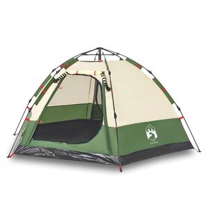 vidaXL Tente de camping cabine 4 personnes vert lib&eacute;ration rapide