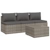 vidaXL Salon de jardin 4 pcs avec coussins Gris Résine tressée
