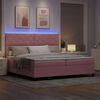 vidaXL Lit &agrave; ressort LED avec matelas Rose 200 x 200 cm tissu