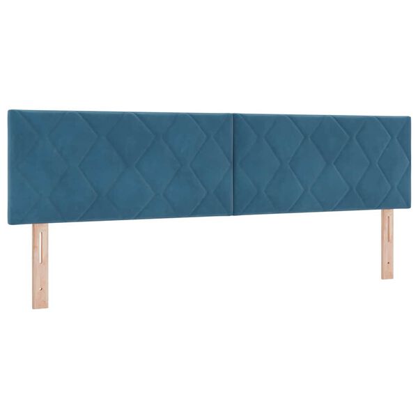 vidaXL T&ecirc;te de lit avec t&ecirc;te de lit Bleu fonc&eacute; 180 cm Velours