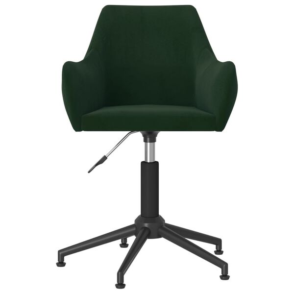 vidaXL Chaise pivotante de salle &agrave; manger Vert fonc&eacute; Velours