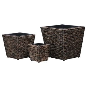 vidaXL Lits sur&eacute;lev&eacute;s 3 pcs Jacinthe d'eau Marron