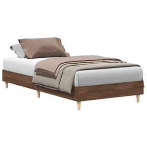 vidaXL Cadre de lit sans matelas ch&ecirc;ne marron 90x190cm bois ing&eacute;nierie