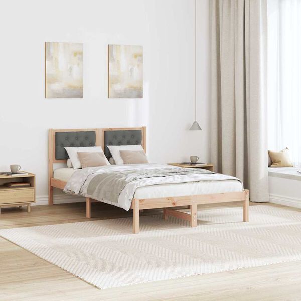 vidaXL Cadre de lit Gris fonc&eacute; 120 x 200 cm Pin massif