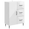 vidaXL Buffet Blanc brillant 66 x 34,5 x 89,5 cm Bois d'ing&eacute;nierie