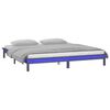 vidaXL Cadre de lit &agrave; LED sans matelas gris 140x190 cm bois massif