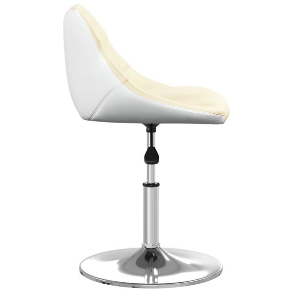 vidaXL Tabouret de bar Cr&egrave;me et blanc Similicuir