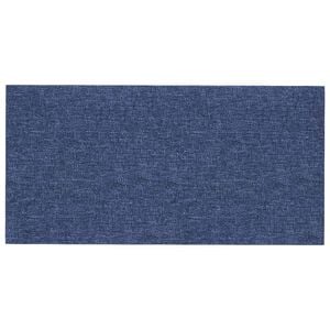 vidaXL T&ecirc;te de lit murale 12 pc 60 x 30 cm Bleu tissu