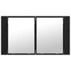 vidaXL Armoire Miroir de Salle de Bain Ch&ecirc;ne noir 80 x 12 x 45 cm