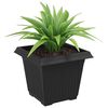 vidaXL Pot de Fleurs Carr&eacute; 6 pcs Noir 20 x 20 x 16 cm Plastique