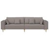 vidaXL Canap&eacute; avec coussin Taupe 250 x 77 x 76 cm tissu