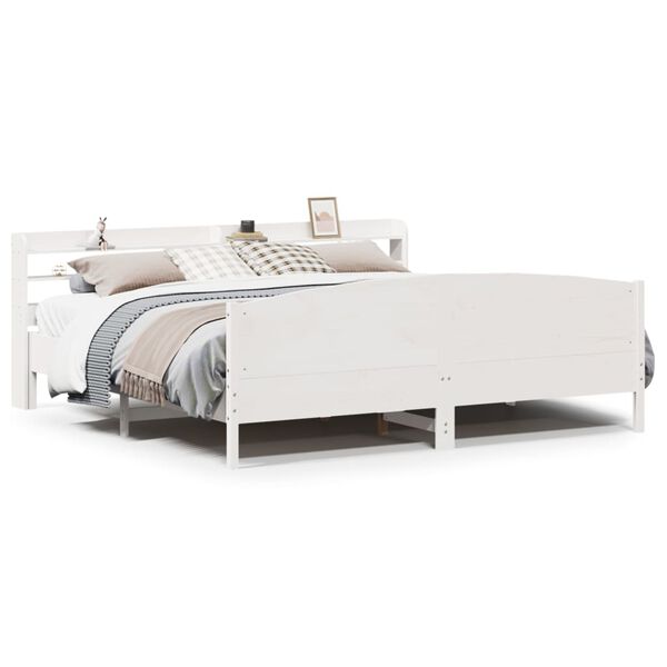 vidaXL Cadre de lit sans matelas blanc 180x200 cm bois massif de pin