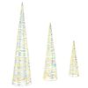 vidaXL Sapin de No&euml;l 3 pc Blanc chaud 20 x 20 x 80 cm PET 90 LED