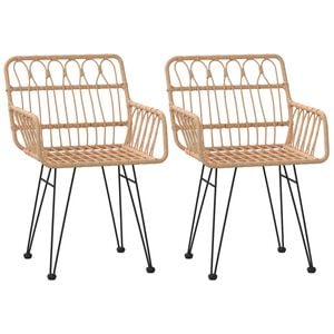 vidaXL Chaises de jardin lot de 2 accoudoir 56x64x80 cm Résine tressée
