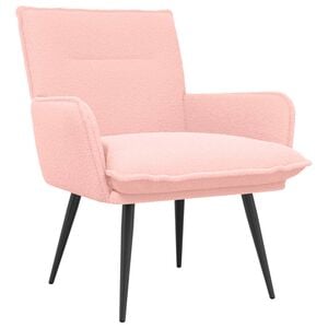 vidaXL Fauteuil Rose Boucl&eacute;