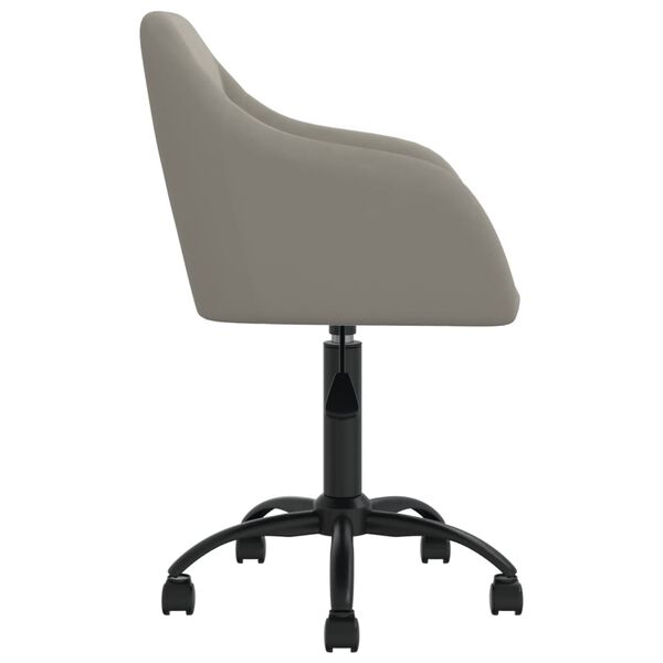 vidaXL Chaise pivotante &agrave; manger Gris clair Velours