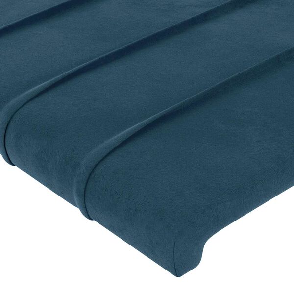 vidaXL T&ecirc;te de lit Bleu fonc&eacute; 144 x 5 x 118/128 cm Velours