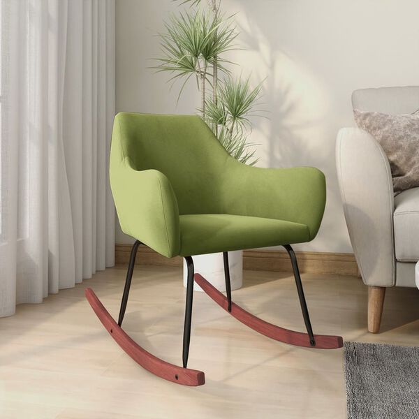 vidaXL Chaise &agrave; bascule Vert clair Velours