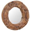 vidaXL Miroir décoratif Teck 60 cm Rond