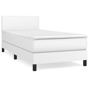 vidaXL Sommier &agrave; lattes de lit avec matelas Blanc 80x200 cm Similicuir
