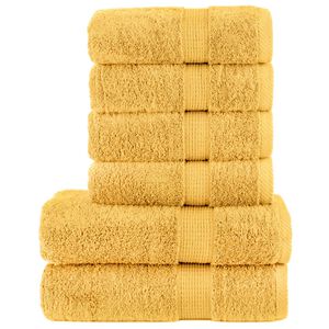 vidaXL Ensemble de serviettes de qualit&eacute; sup&eacute;rieure SOLUND 6 pcs dor&eacute;
