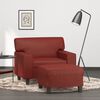 vidaXL Fauteuil avec repose-pied Rouge bordeaux 60 cm Similicuir